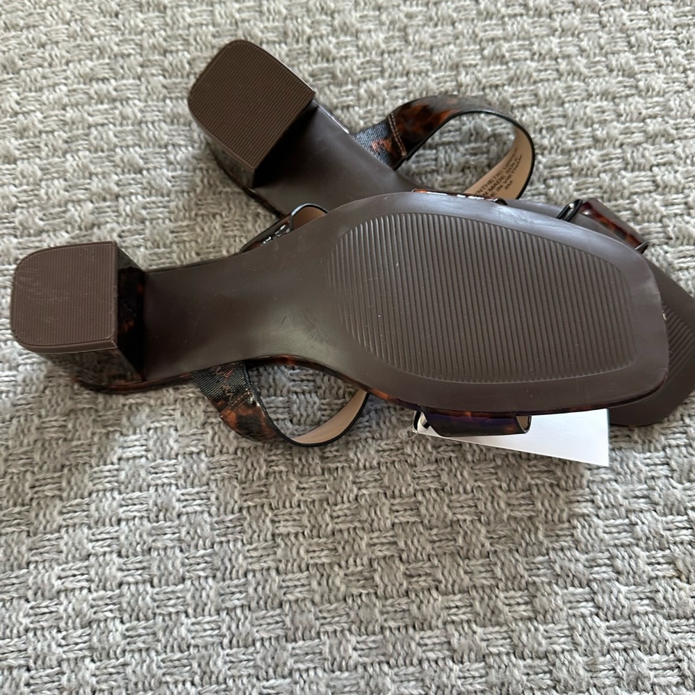 NWT size 8 Ann Taylor Women's Brown Tortoise Mules - Picture 5 of 5